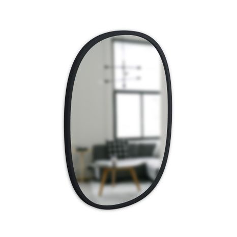 Ogledalo HUB ovalno 45x60 cm črno
